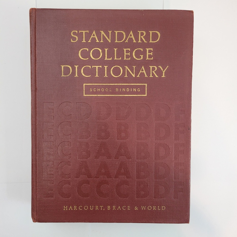 Funk & Wagnalls Standard College Dictionary 1968 Hardcover School Binding Maroon